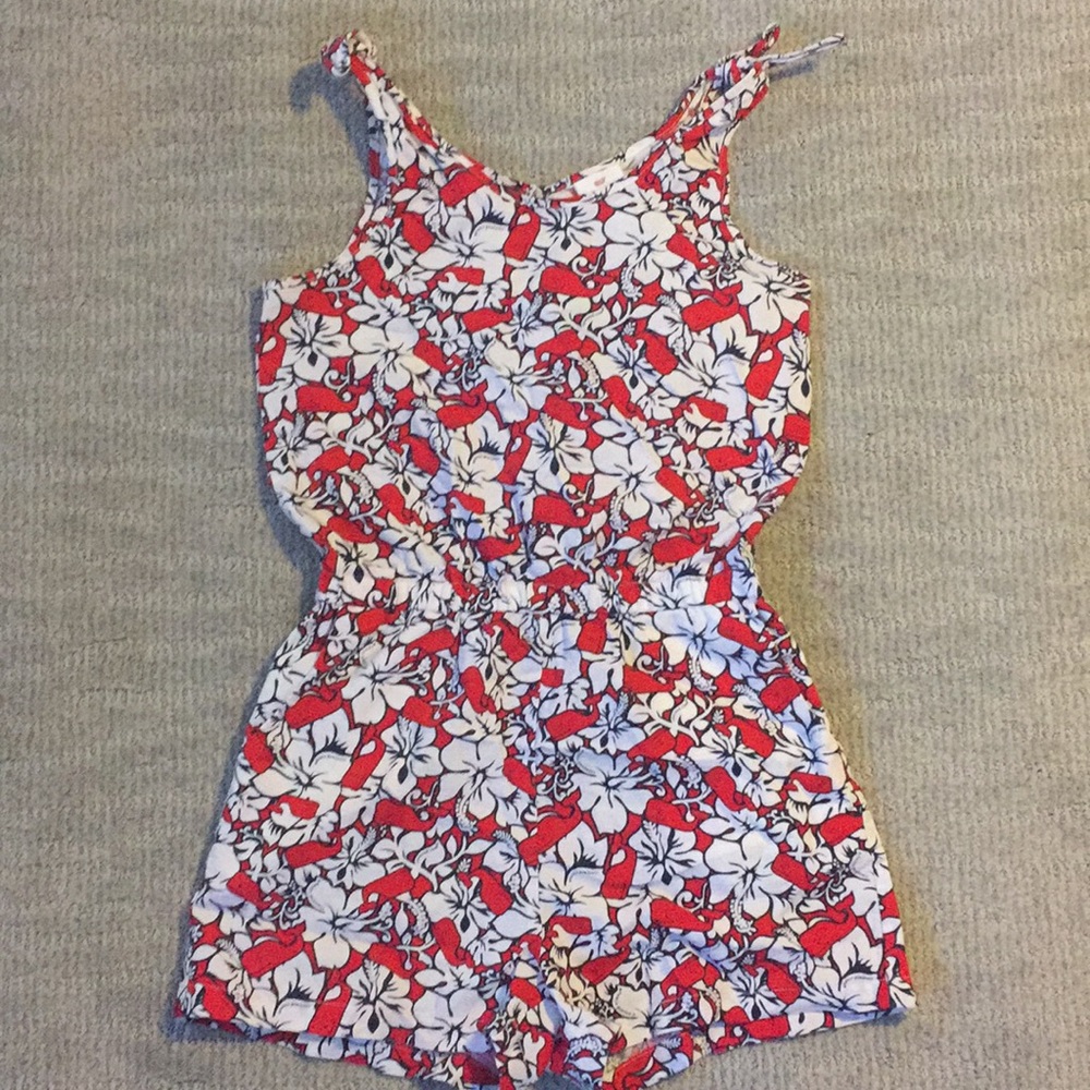 Red and Navy Vineyard Vines Romper